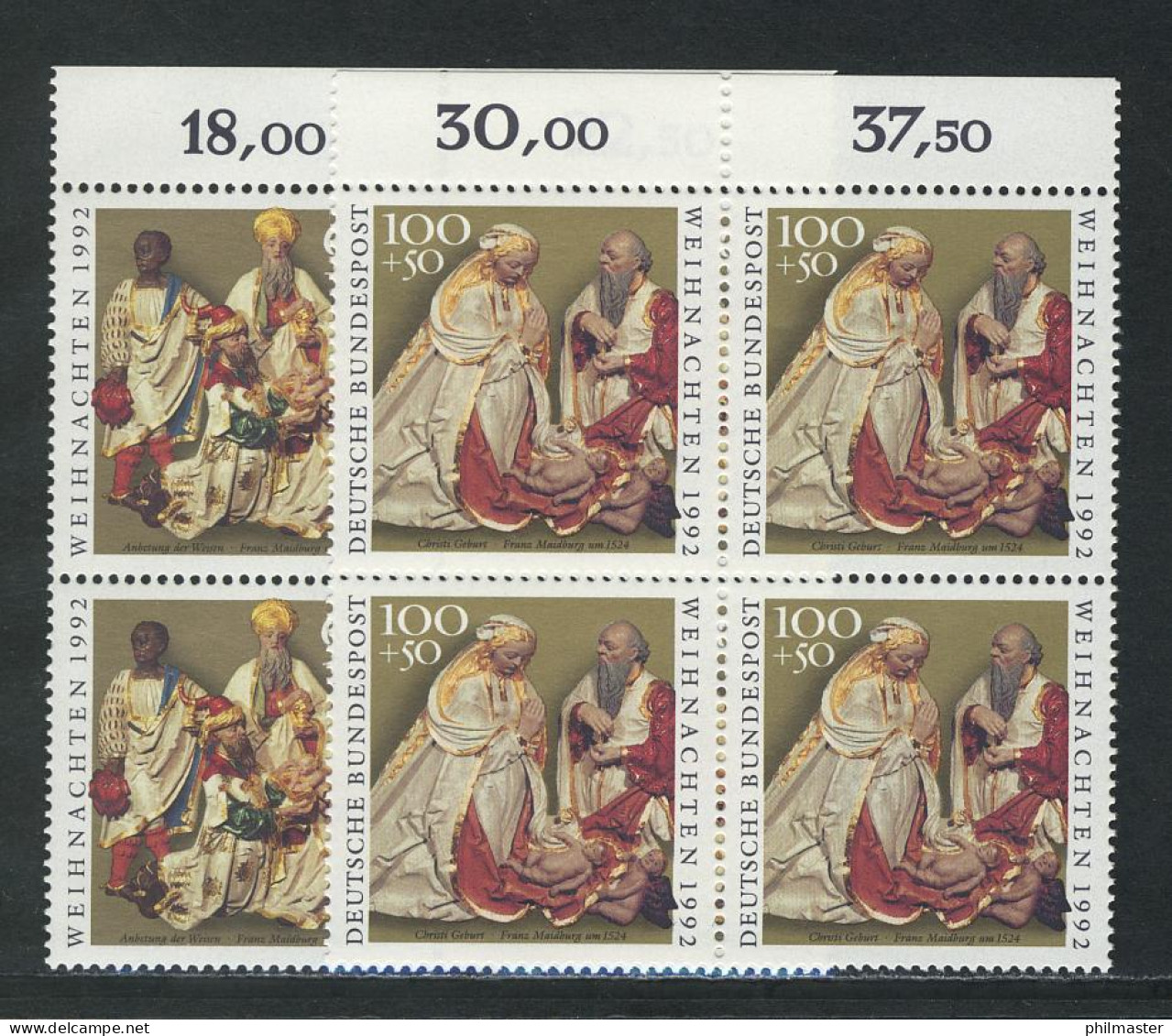 1639-1640 Weihnachten 1992, OR-Vbl Satz ** - Unused Stamps