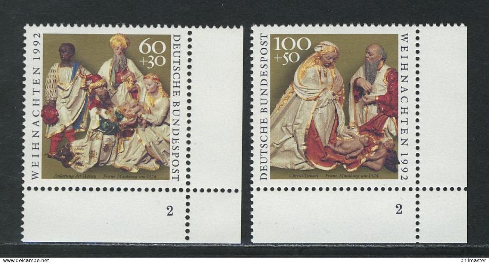 1639-1640 Weihnachten 1992, FN2 Satz ** - Ungebraucht