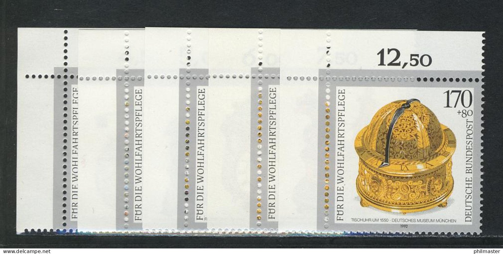1631-1635 Wofa Uhren 1992, Ecke O.l. Satz ** - Unused Stamps