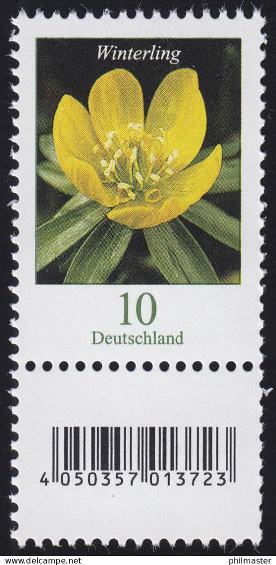 3314 Blume 10 Cent 200er Große Nr., Mit Nummer Und Codierfeld ** - Rollenmarken