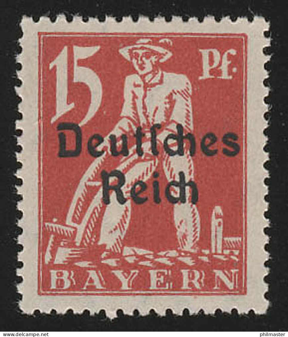 121 Bayern Abschiedsserie Mit Aufdruck, 15 Pf ** - Neufs