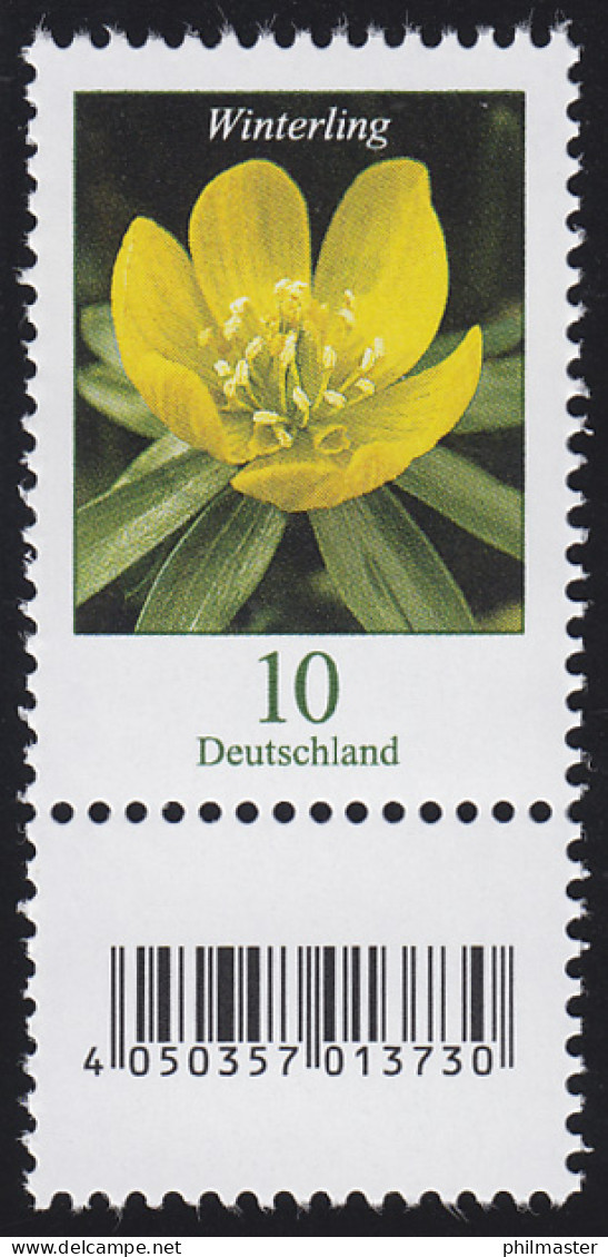 3314 Blume 10 Cent 500er Große Nr., Mit Nummer Und Codierfeld ** - Rolstempels