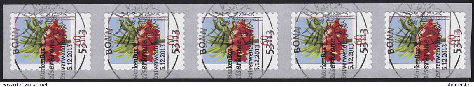 3046 Blume 60 Cent Sk 5er-Streifen Aus 500-Rolle GERADE Nummer, EV-O Bonn - Rollenmarken