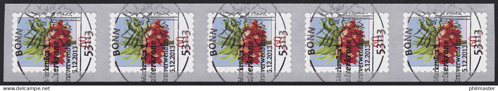 3046 Blume 60 Cent Sk 5er-Streifen Aus 500-Rolle UNGERADE Nummer, EV-O Bonn - Rolstempels