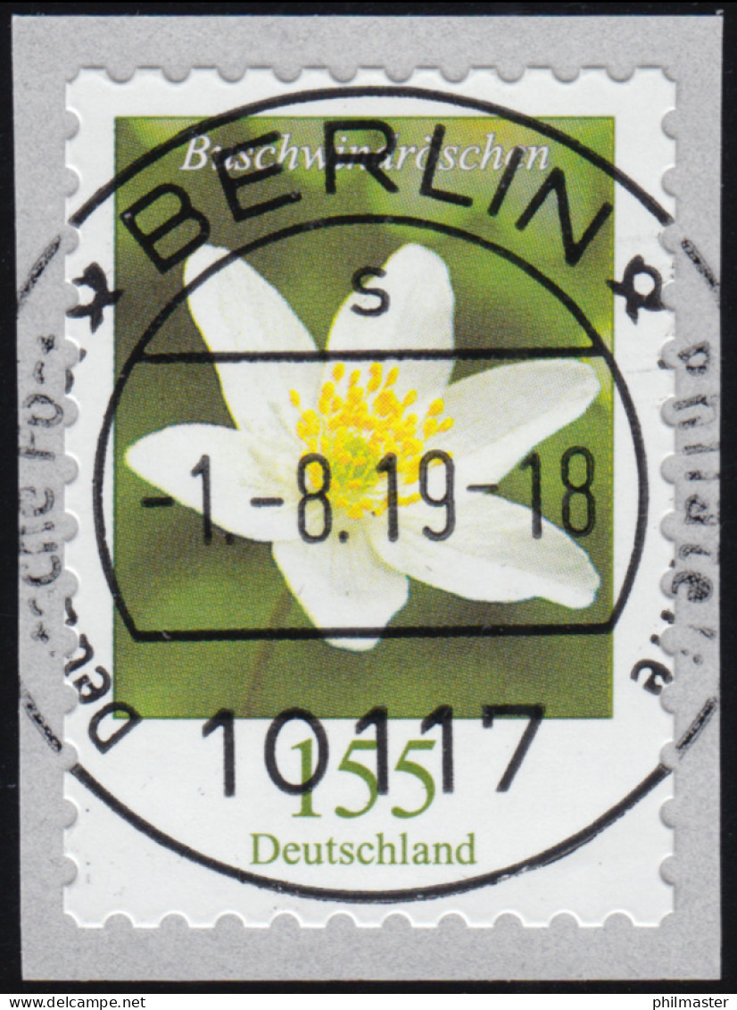 3484 Buschwindröschen 155 Cent Sk Aus 500er, Waager. Ung. Nummer, ET-O Berlin - Rollenmarken