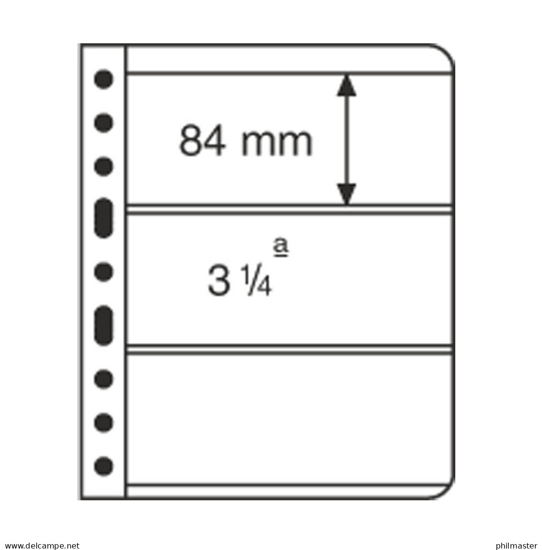 Kunststoffhüllen 3S VARIO: 3er-Einteilung, Schwarz, 5er-Pack - Alben Leer