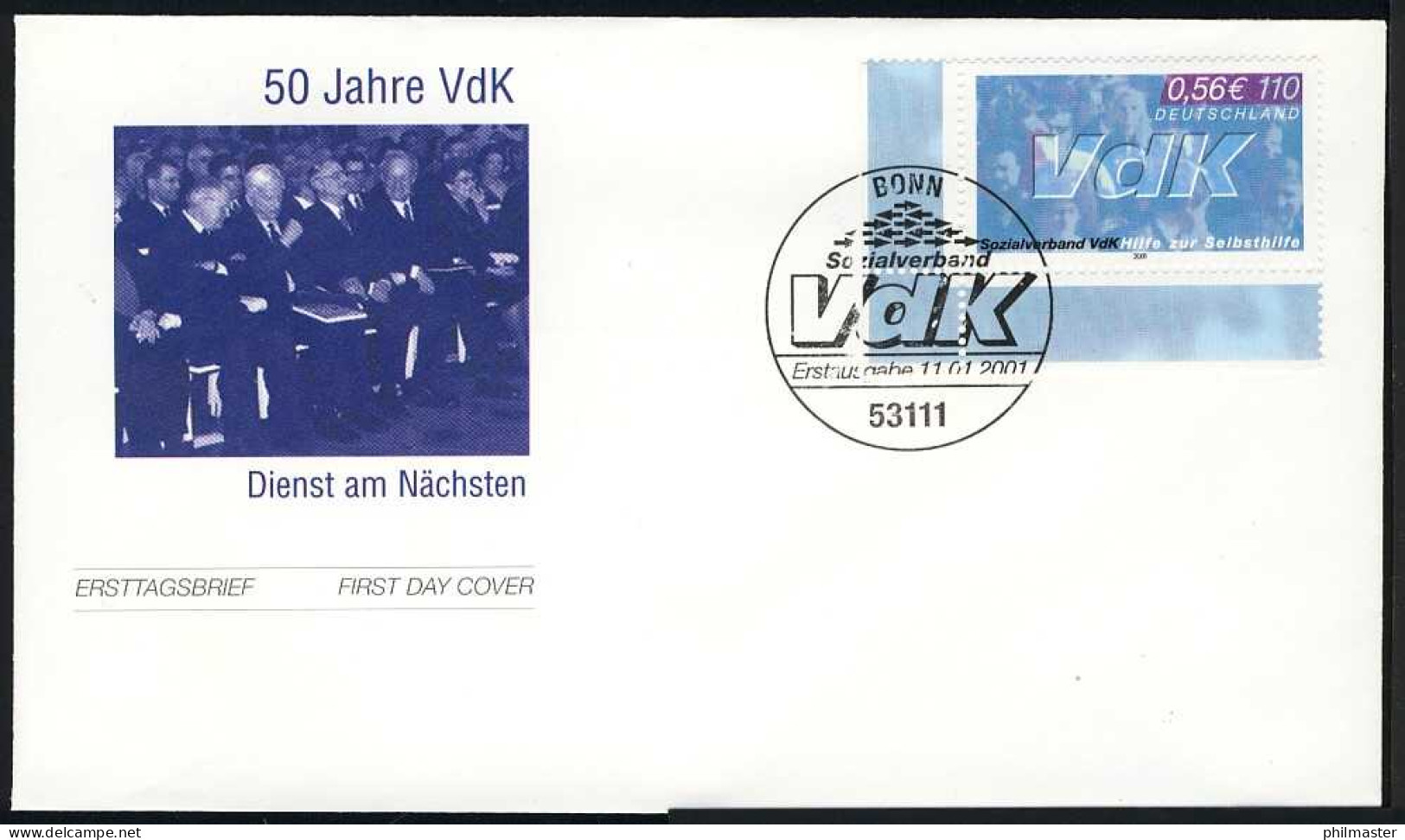 2160 Dienst Am Nächsten VdK FDC Bonn - Storia Postale