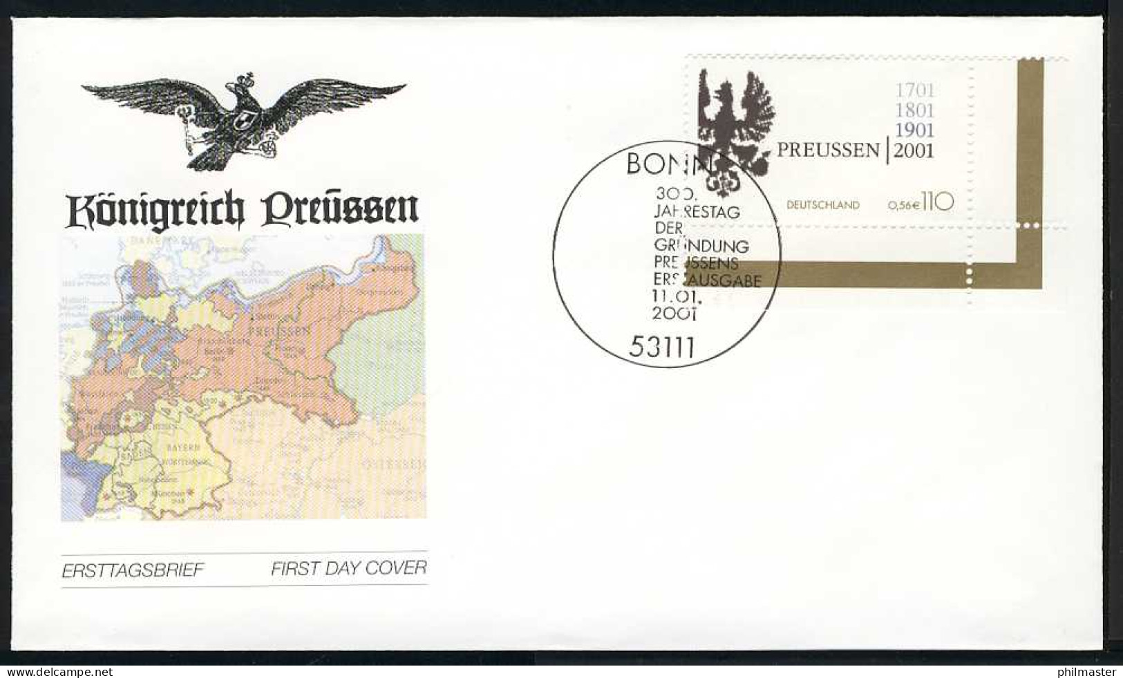 2162 Preußen, FDC Bonn - Covers & Documents
