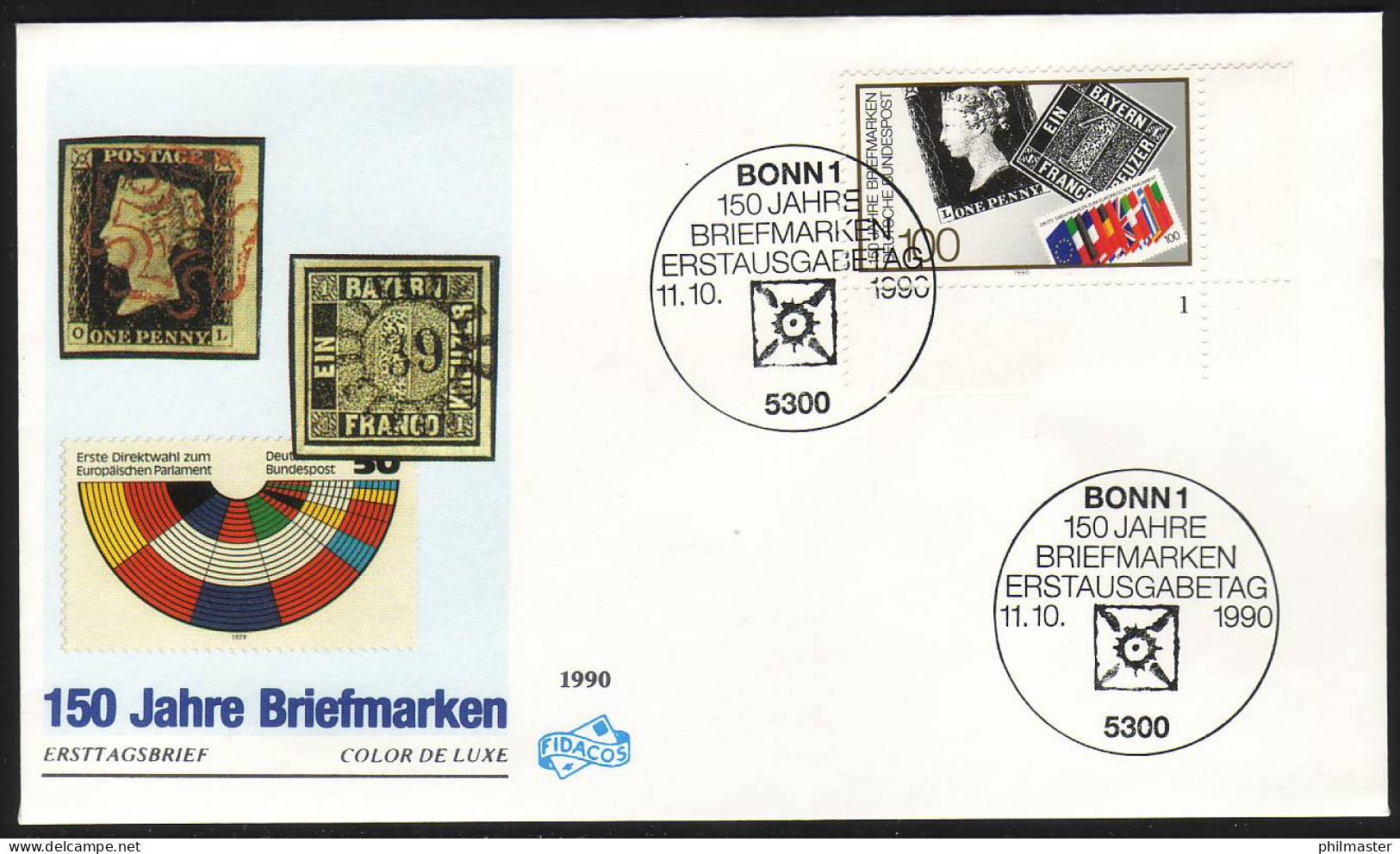 1479 - 150 Jahre Briefmarken, Ecke FN 1 Auf FIDACOS-FDC ESSt - Briefe U. Dokumente