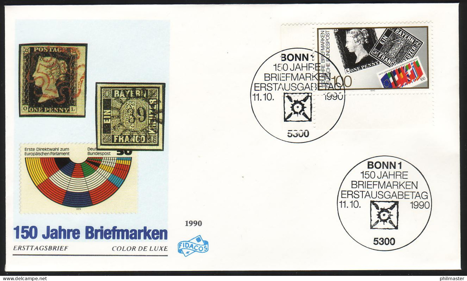1479 - 150 Jahre Briefmarken, Ecke Unten Links FIDACOS-FDC ESSt - Covers & Documents
