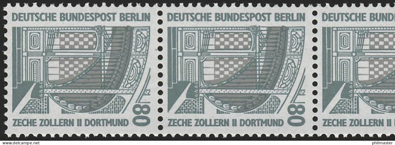 796 SWK 80 Pf 500er-Rolle, 5er-Streifen + Nr. ** - Roller Precancels