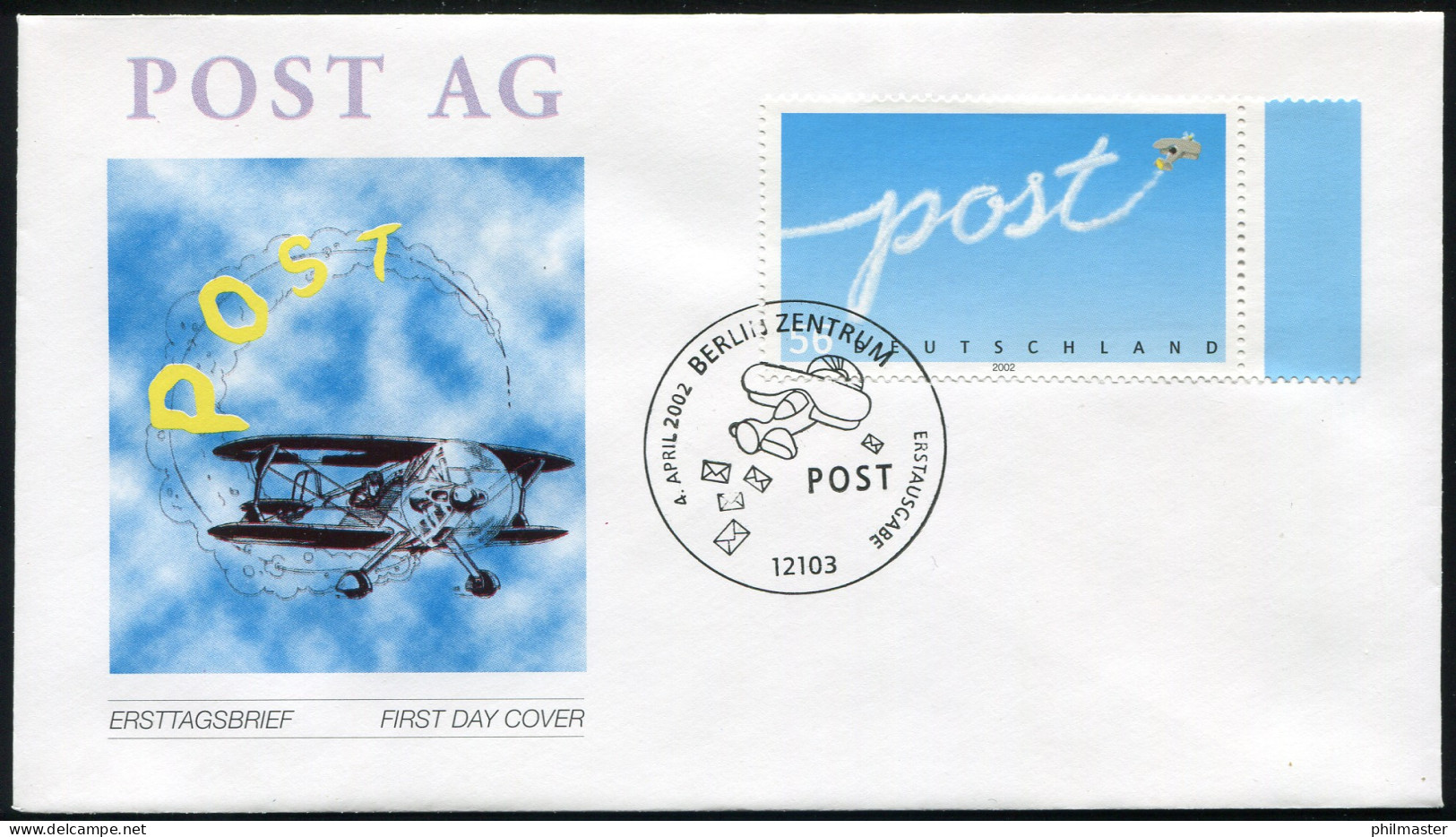 2250 Post Flugzeug 2002 FDC Berlin - Lettres & Documents