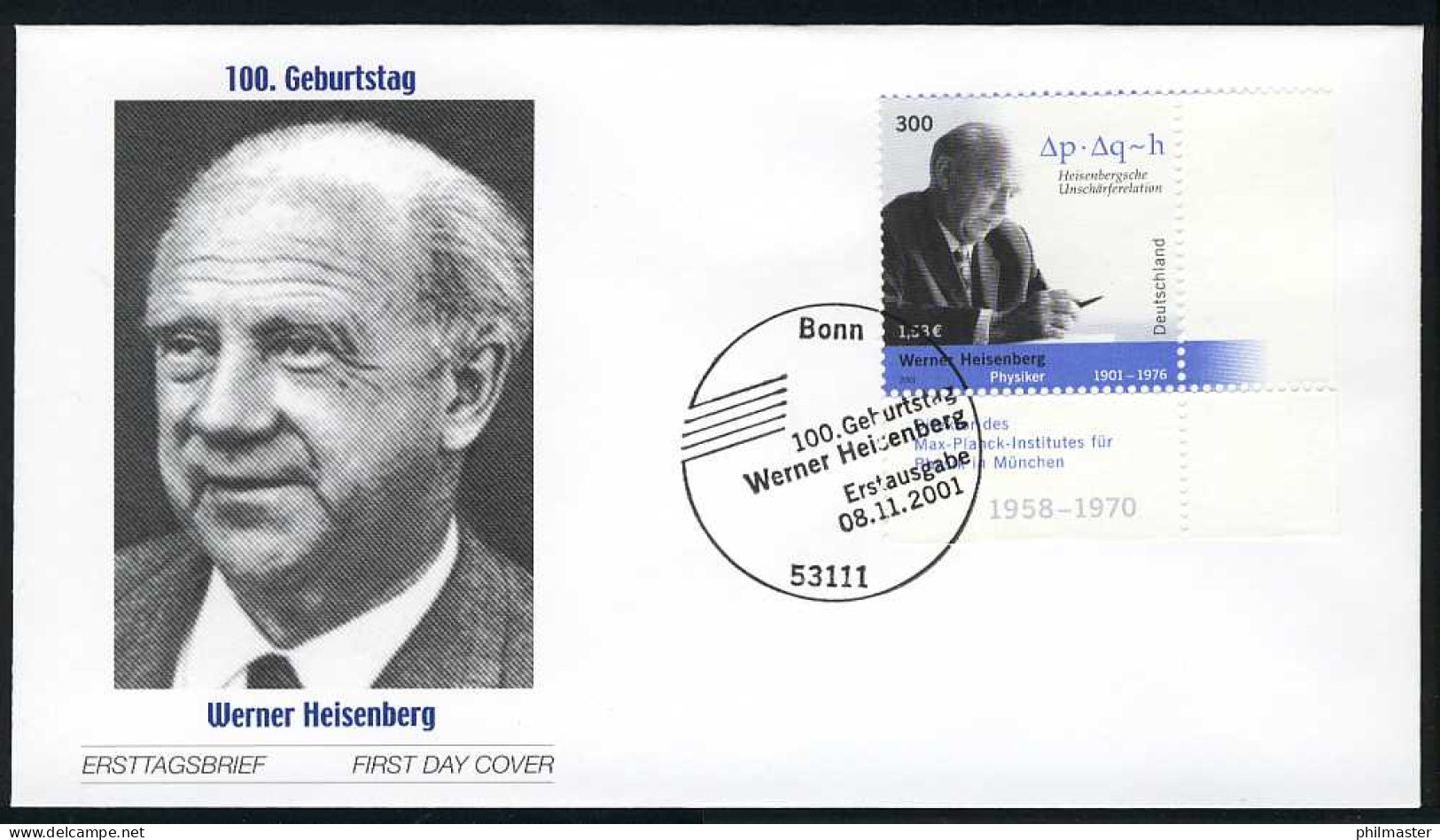 2228 Werner Heisenberg FDC Bonn - Lettres & Documents