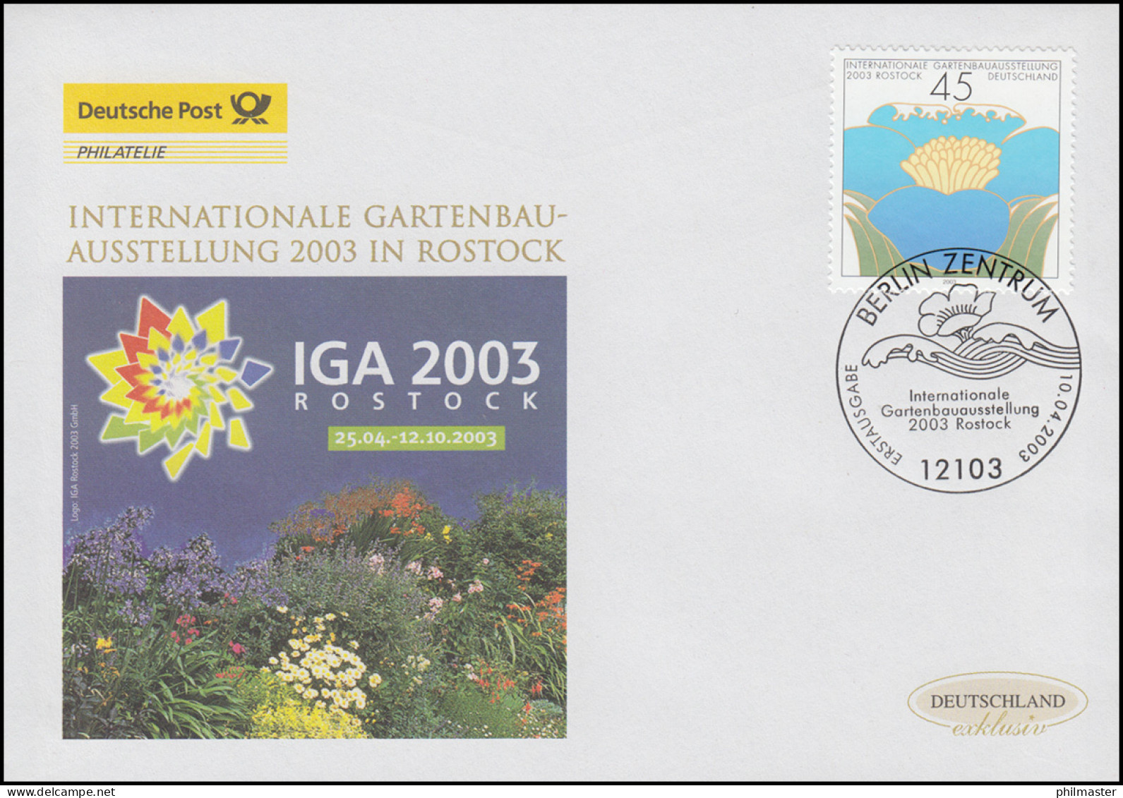 2335 Gartenbauausstellung IGA 2003 Rostock, Schmuck-FDC Deutschland Exklusiv - Briefe U. Dokumente