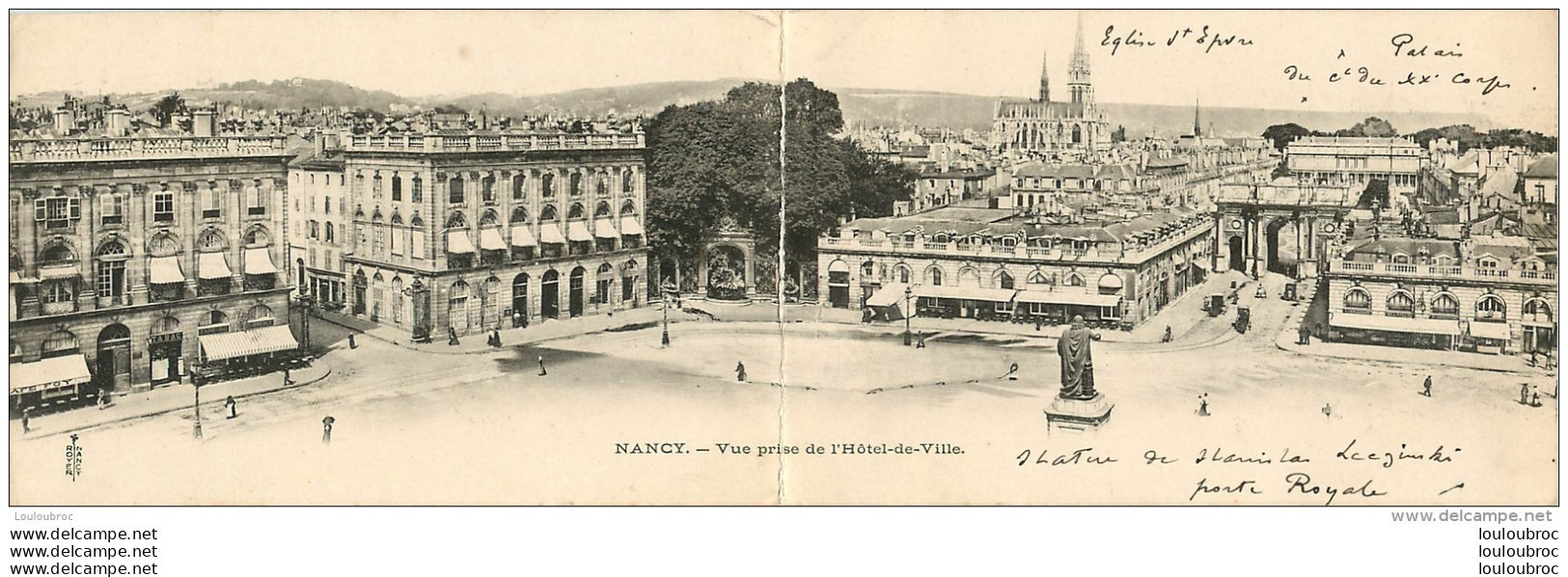 NANCY CARTE DOUBLE VUE PRISE DE L'HOTEL DE VILLE - Nancy