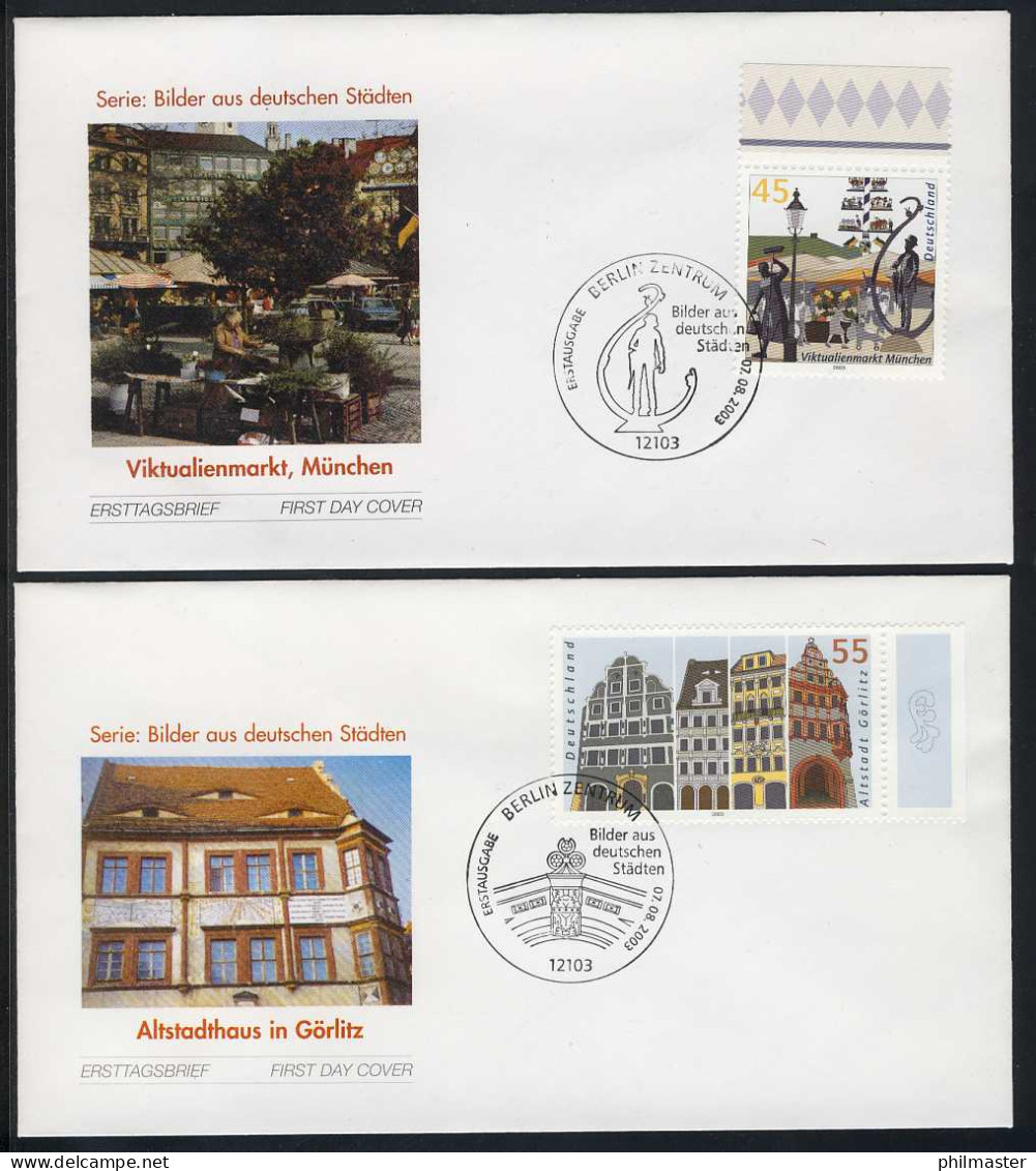 2356-2357 München Und Görlitz 2003 - Satz Auf 2 FDC Berlin - Covers & Documents