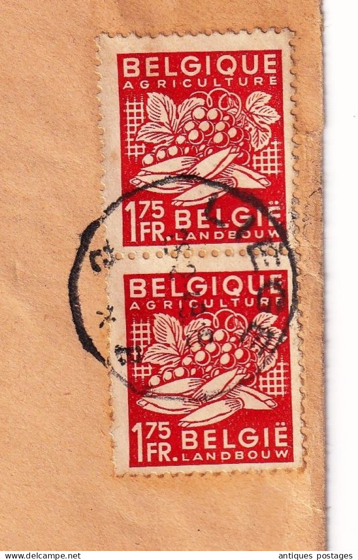 Lettre 1949 Belgique Liège Henri Dijon Agent De Change Paire De Timbres 1F75 Agriculture Exportations Agricoles - Cartas & Documentos