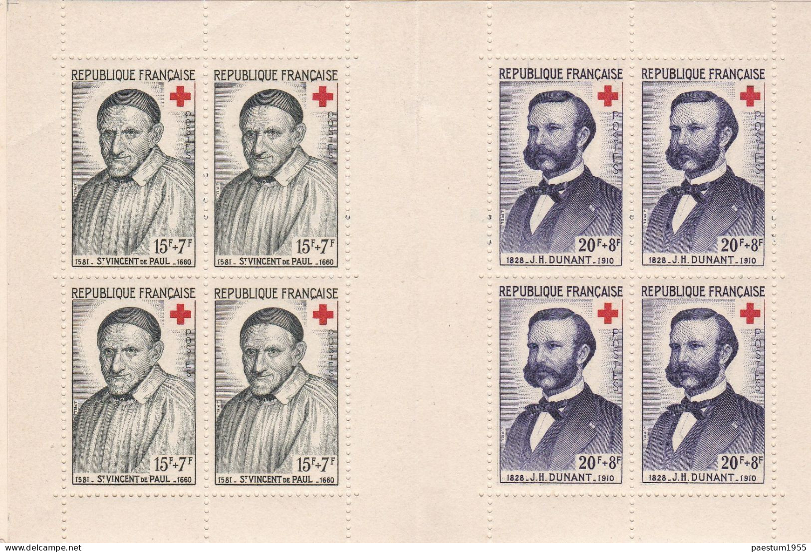 Carnet France Neuf** MNH 1958 Croix-Rouge Française N° 2007 Saint Vincent De Paul - J.H. DUNANT Superbe - Red Cross