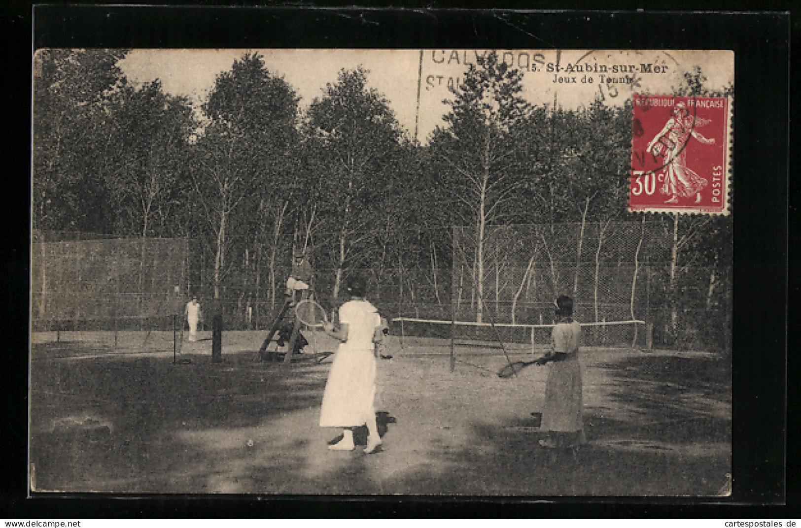 CPA St-Aubin-sur-Mer, Jeux De Tennis  - Saint Aubin