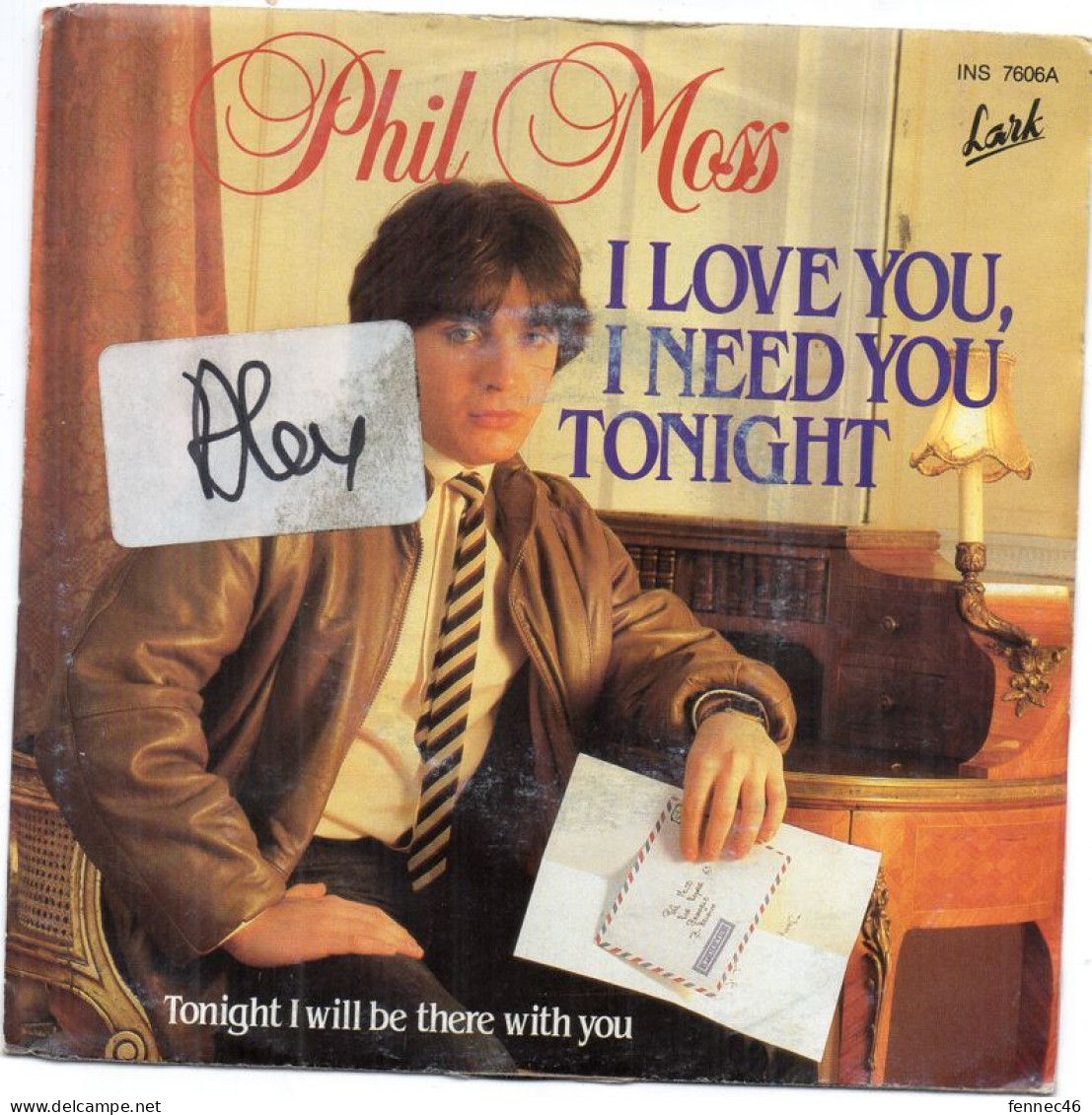 Vinyle  45T - Phil MOSS - I Love You I Need You Tonight // Tonight I Will Be There With You - Sonstige - Englische Musik