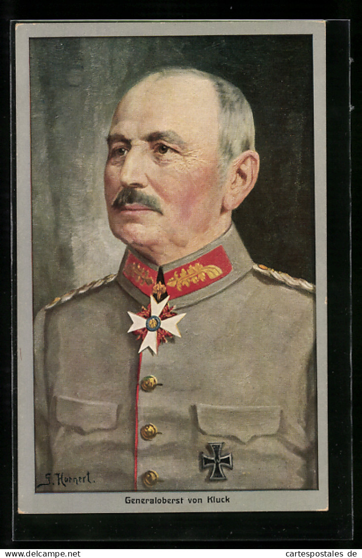 Künstler-AK Portrait Von Generaloberst Alexander Von Kluck In Uniform Mit Eisernen Kreuz  - Weltkrieg 1914-18