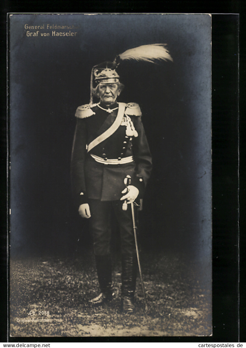 AK General Feldmarschall Graf Von Haeseler, Der Gealterte Heerführer Stehend In Uniform Mit Seinem Säbel  - Oorlog 1914-18
