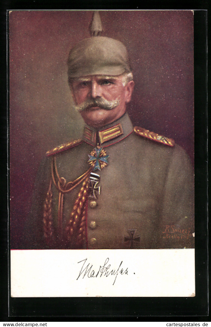 Künstler-AK Generalfeldmarschall V. Mackensen Mit Pickelhaube  - Weltkrieg 1914-18