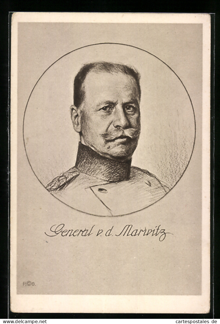 Künstler-AK General V. D. Marwitz In Uniform  - Weltkrieg 1914-18