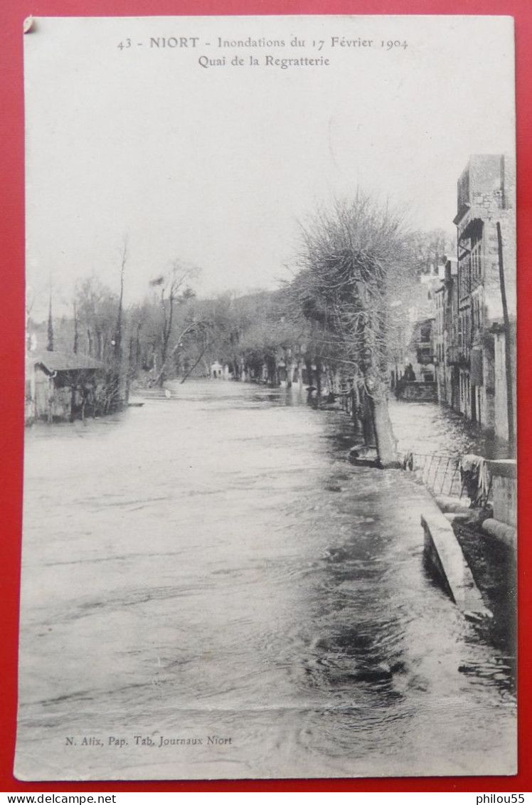 Cpa 79 NIORT Quai De La Regatterie Inondations 1904 - Ploumanac'h