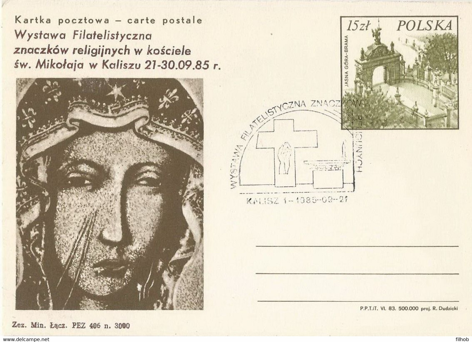 Poland Overprint Cp 835.01 Kalisz: Religion Exhibition - Interi Postali
