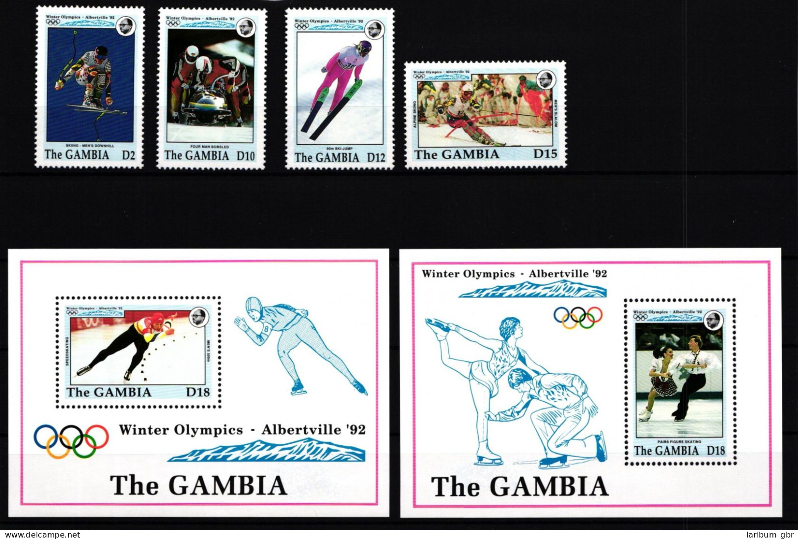 Gambia Block 158-159 + Aus 1387-1398 Postfrisch Albertville 1992 #HR827 - Gambie (1965-...)