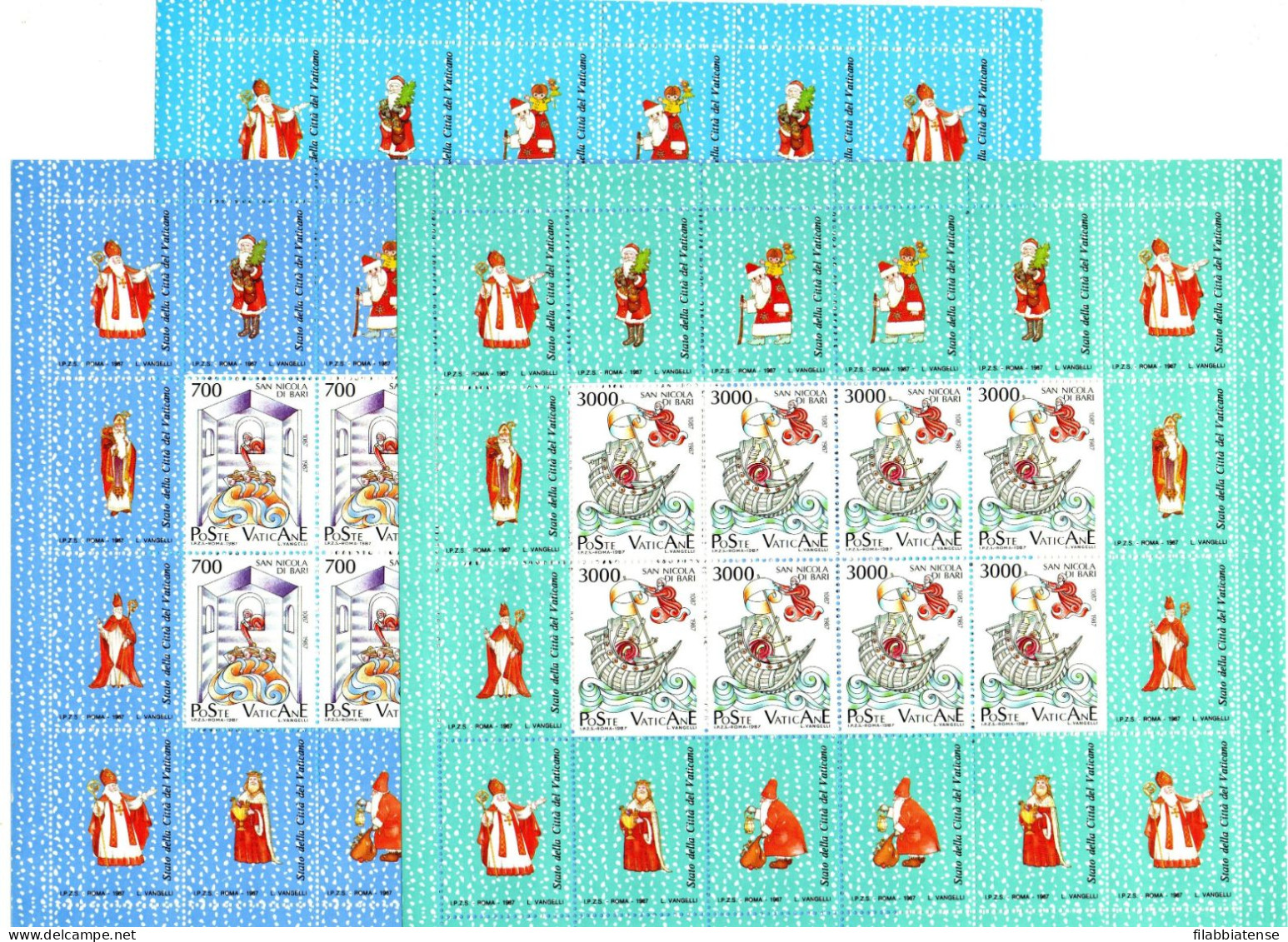 1987 - Vaticano 825/27 San Nicola - Minifoglio   ++++++++ - Unused Stamps