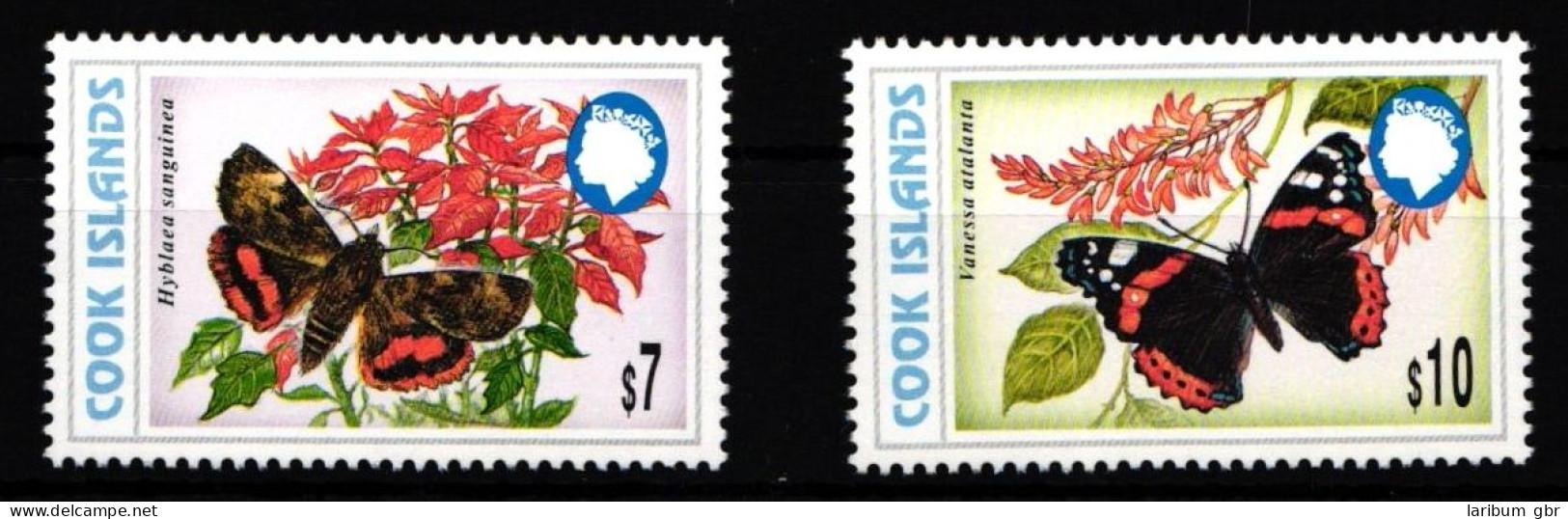 Cookinseln 1491 Und 1492 Postfrisch Schmetterling #IH012 - Cookinseln