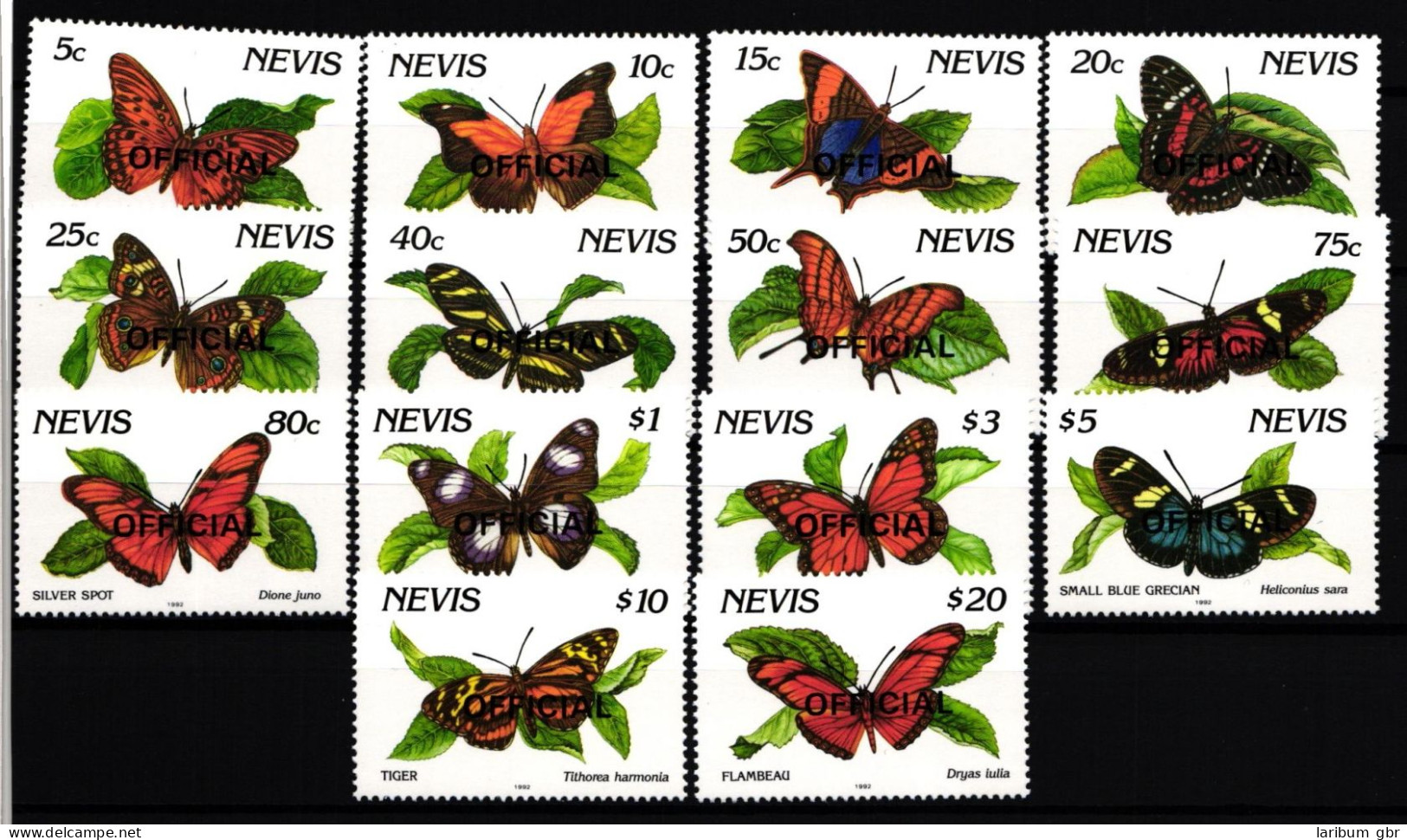 Nevis 41-54 Postfrisch Schmetterling #IH077 - St.Kitts Y Nevis ( 1983-...)