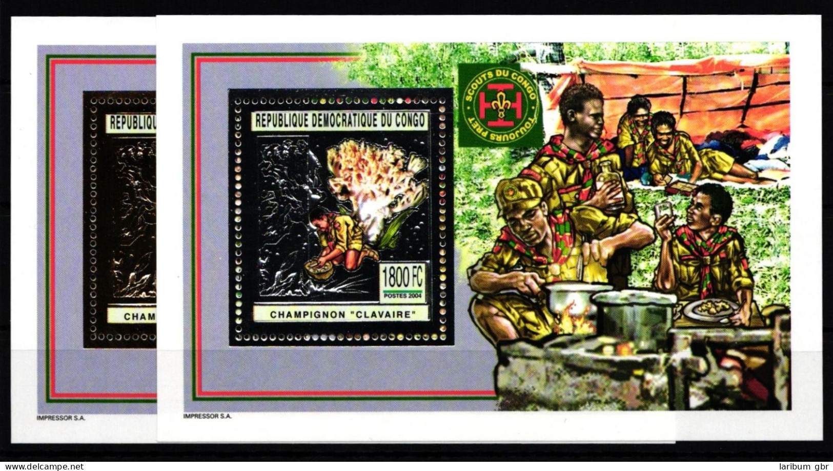 Kongo (Kinshasa) 1792 Und 1796 Postfrisch Einzelblöcke / Pilze #HR910 - Altri & Non Classificati