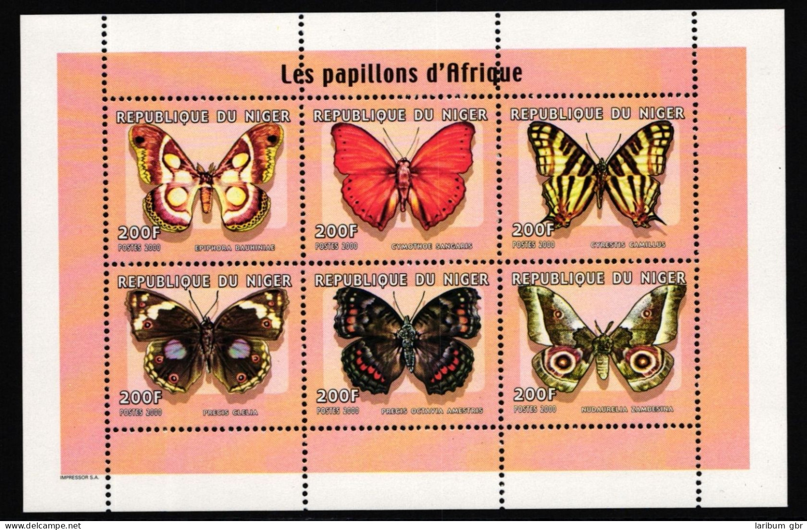 Niger 1807-1812 Postfrisch Kleinbogen / Schmetterling #IH034 - Níger (1960-...)