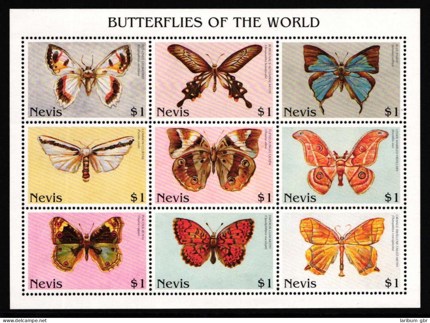 Nevis 1098-1106 Postfrisch Kleinbogen / Schmetterling #IH085 - St.Kitts E Nevis ( 1983-...)