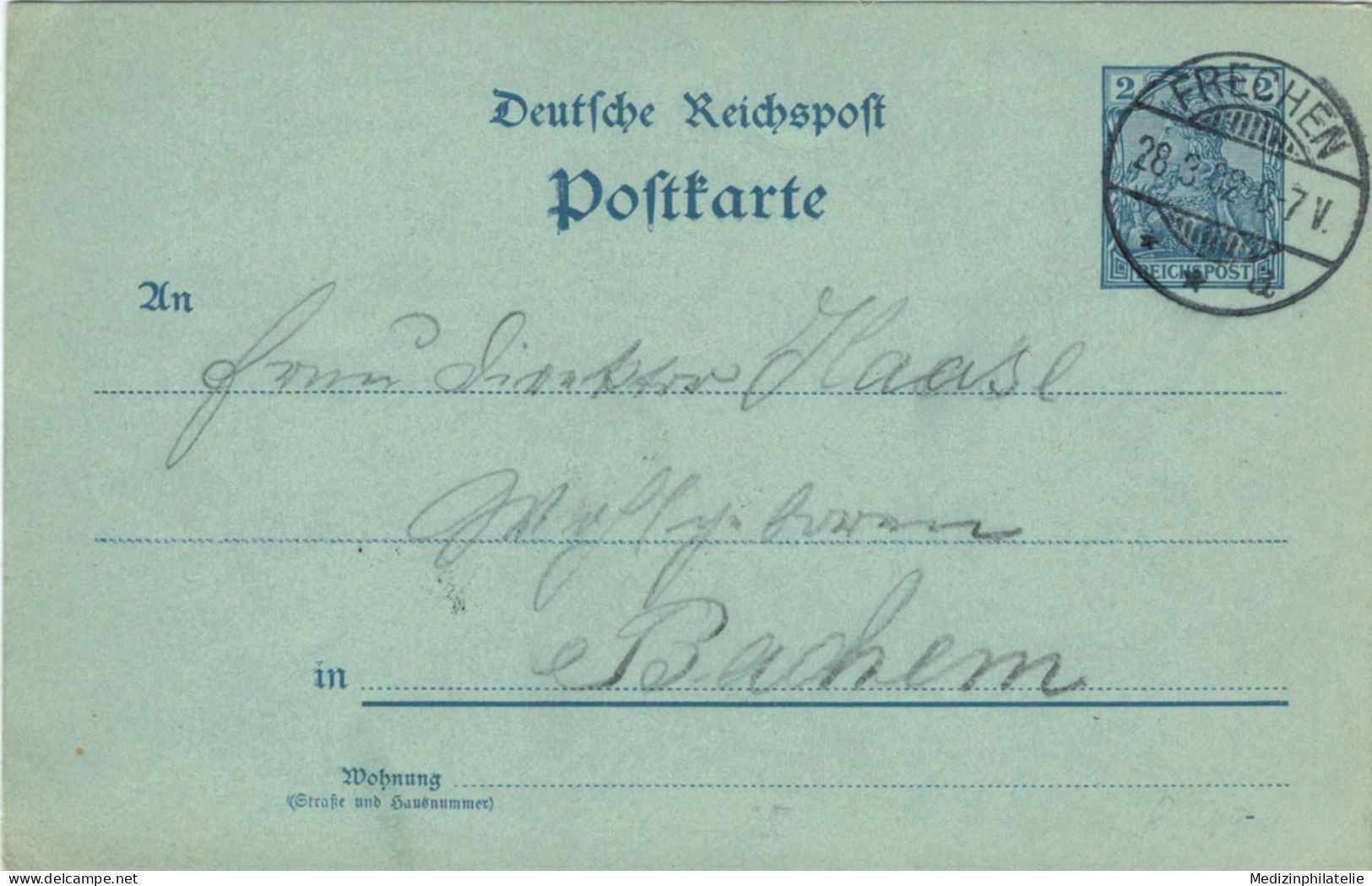 Ganzsache - Frechen 1899 > Haase Bachem - Briefkaarten