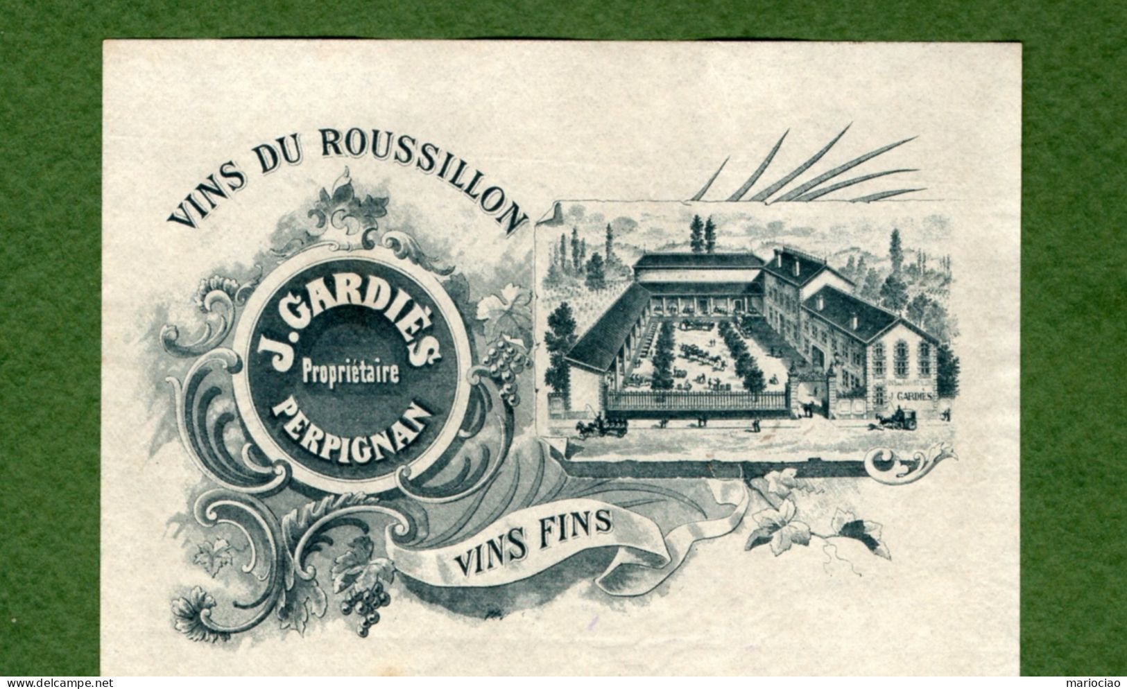 DC-FR 66 Perpignan 1896 Vins Du Roussillon  J. GARDIES - Wechsel