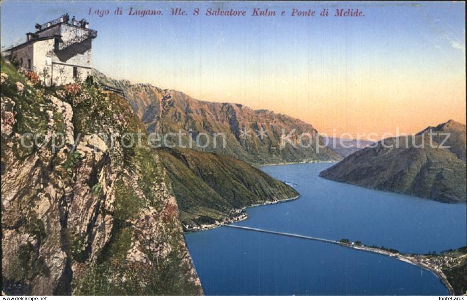 12471235 Lugano TI Monte Salvatore Kulm Und Ponte Di Melide Lugano - Other & Unclassified