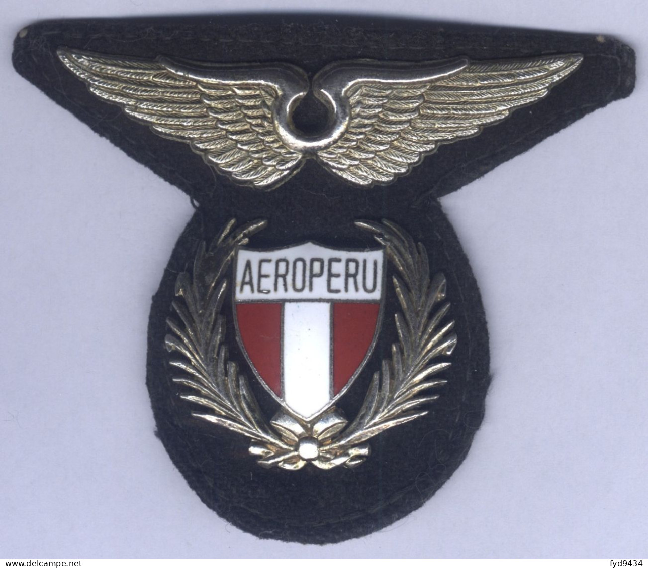 Insigne De Casquette Aéro Pérou - Personnel Navigant - Distintivi Equipaggio