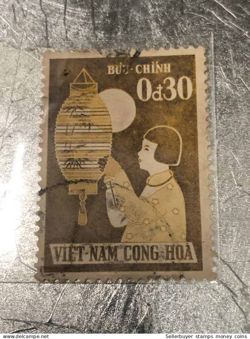 SOUTH VIETNAM Stamps(1957-TRUNG THU-0d30) PRINT ERROR(ASKEW Color)1 STAMPS-vyre Rare - Vietnam