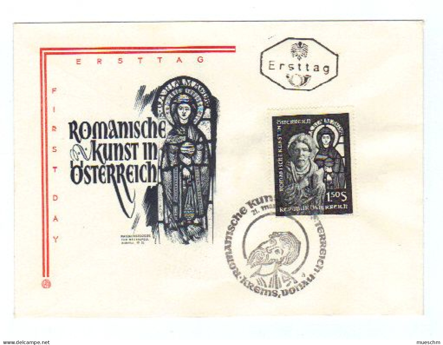 Österreich, 1964, Ersttag "Romanische Kunst In Österr." A. Kuvert M.zusätzl. SStpl., MiNr.1151 (10842X) - FDC