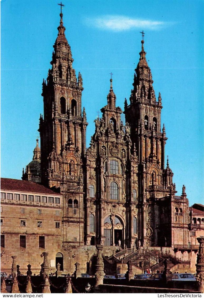 ESPAGNE - Santiago De Compostela - Façade L'Obradoiro - Vue Générale - Carte Postale - Santiago De Compostela