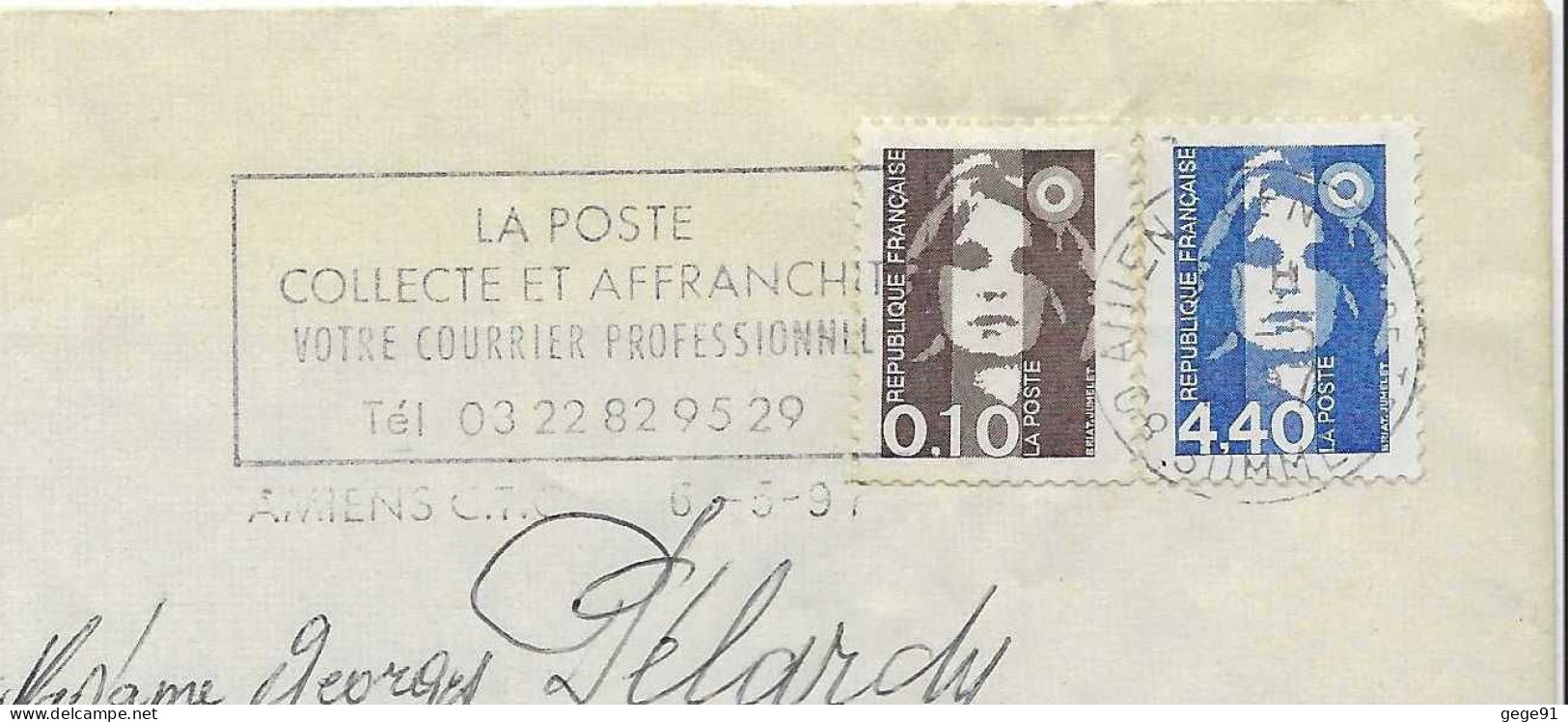 Secap D'Amiens - La Poste Collecte Et Affranchit Votre Courrier Professionnel - Enveloppe Entière - Maschinenstempel (Werbestempel)