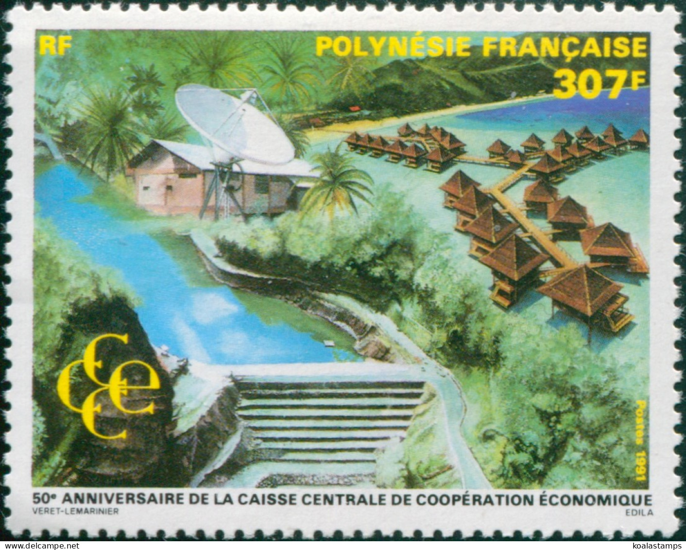 French Polynesia 1991 Sc#577,SG627 307f Financed Projects MNH - Sonstige & Ohne Zuordnung