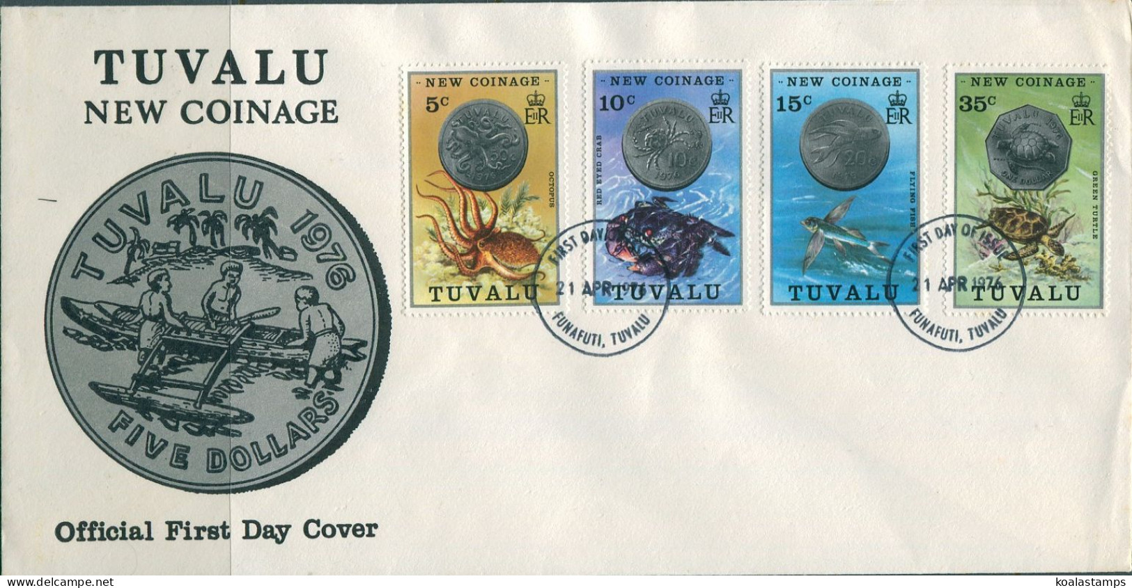 Tuvalu 1976 SG26-29 Coinage Set FDC - Tuvalu