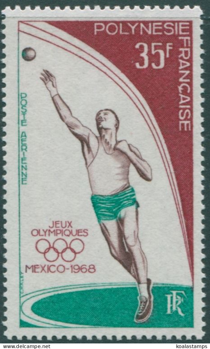 French Polynesia 1968 SG90 35f Olympics Shotput MNH - Altri & Non Classificati