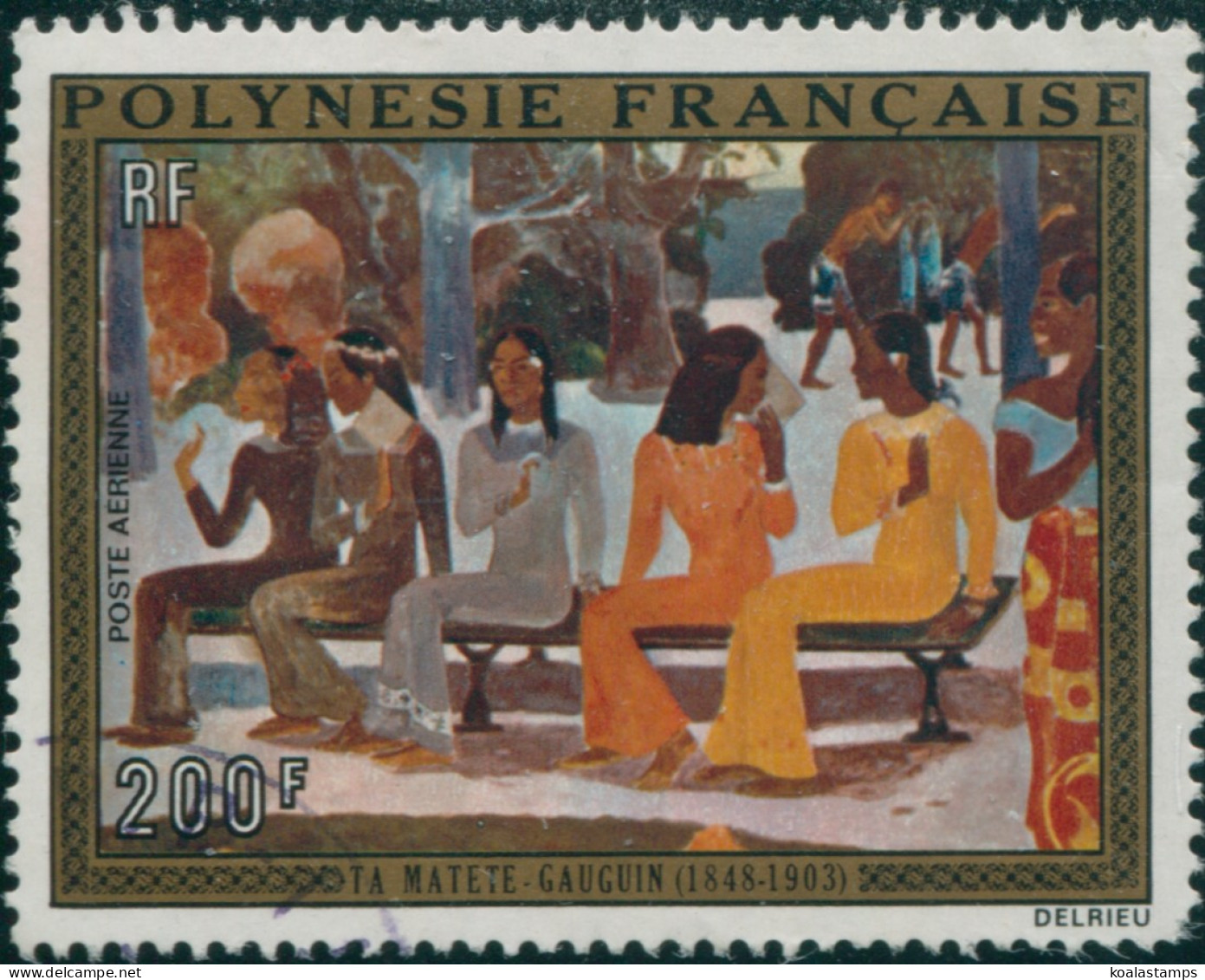 French Polynesia 1973 Sc#C98,SG169 200f Ta Matete Painting FU - Other & Unclassified