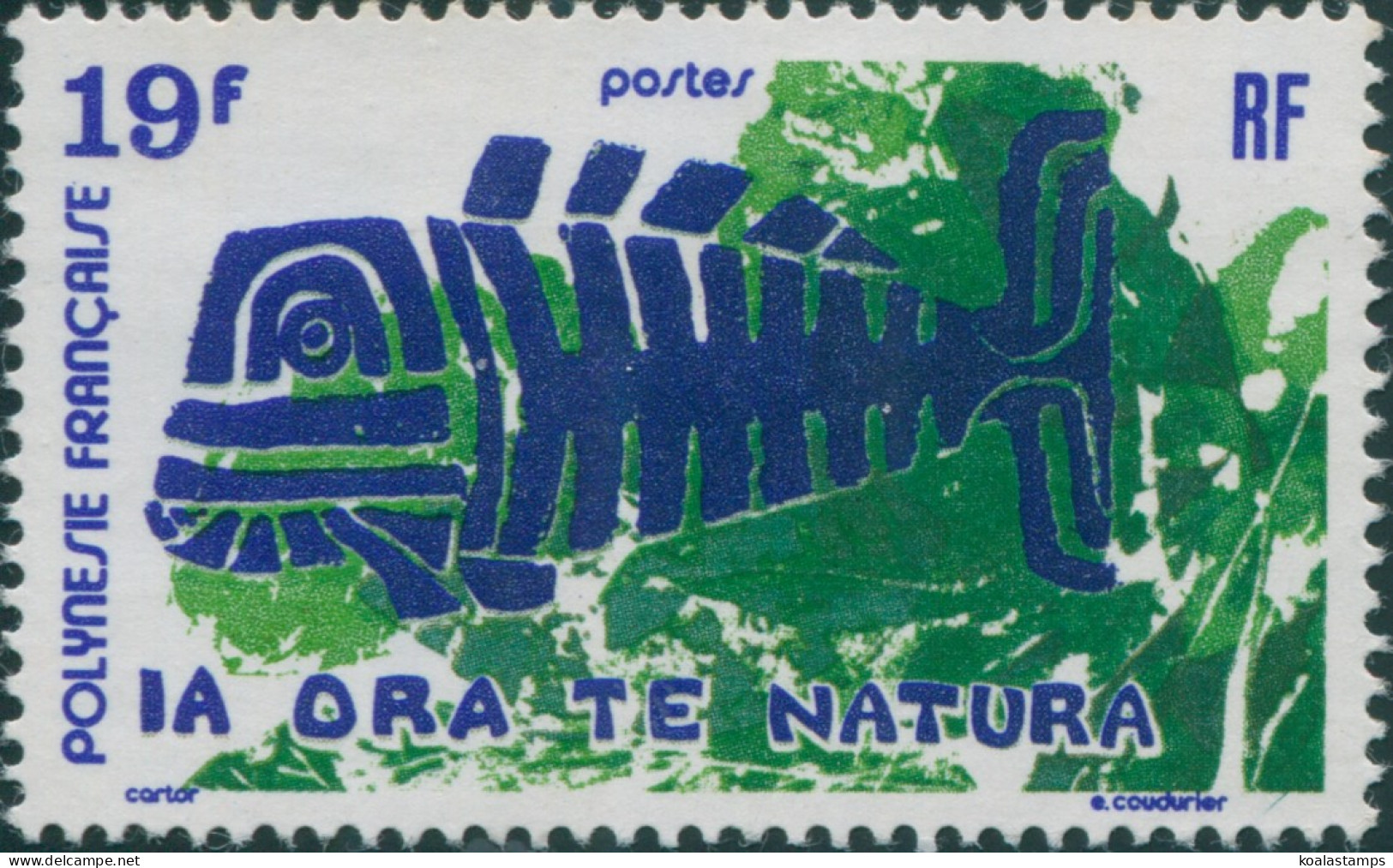 French Polynesia 1975 Sc#286,SG199 19f Nature Protection MNG - Sonstige & Ohne Zuordnung